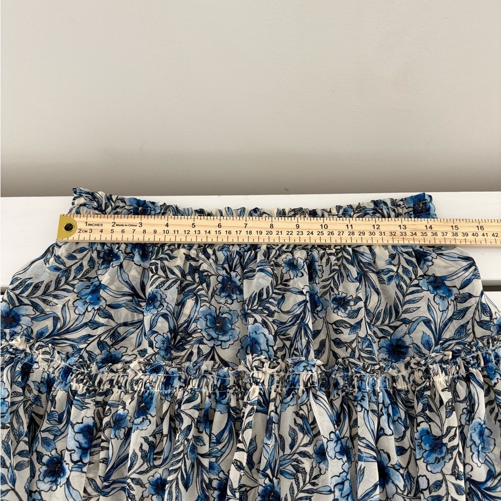 MISA Los Angeles Marion Skirt Indigo Blooms Blue Floral Size M - Picture 8 of 9
